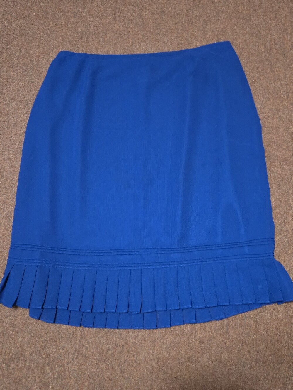 Royal Blue Skirt Missing Brand Tag Pleated Hem Size 16 Very Good Quality Lined